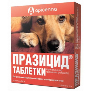 АПИЦЕННА ПРАЗИЦИД Д/СОБАК 500МГ. №6 ТАБ. (ВЕТ.) [APICENNA]
