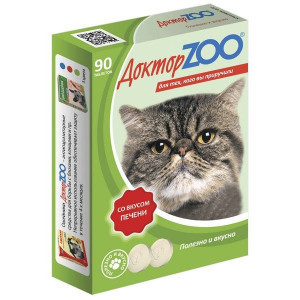 ДОКТОР ЗОО ВИТАМИНЫ Д/КОШЕК ПЕЧЕНЬ +БИОТИН №90 ТАБ. (ВЕТ.)