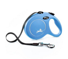 ФЛЕКСИ РУЛЕТКА НЬЮ КЛАССИК ДО 50КГ. 5М. Р.L РЕМЕНЬ СИН. (ВЕТ.) [FLEXI]