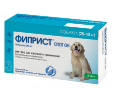 ФИПРИСТ СПОТ ОН КАПЛИ ОТ БЛОХ/КЛЕЩЕЙ Д/СОБАК 20-40КГ. 2,68МЛ. №3 ПИПЕТ. (ВЕТ.)