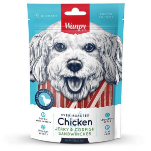 ВЕНПИ ДОГ КУРИЦА+ТРЕСКА ФОРМА СЭНДВИЧА 100Г. (ВЕТ.) [WANPY DOG]