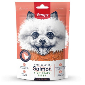 ВЕНПИ ДОГ ЛАКОМ.КУСОЧКИ НЕЖН.ЛОСОСЬ ФОРМА РЫБОК 100Г. (ВЕТ.) [WANPY DOG]