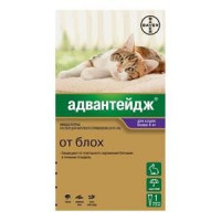 АДВАНТЕЙДЖ 80 КАПЛИ ОТ БЛОХ Д/КОТЯТ И КОШЕК СВЫШЕ 4КГ. №1 (ВЕТ.)