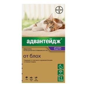 АДВАНТЕЙДЖ 80 КАПЛИ ОТ БЛОХ Д/КОТЯТ И КОШЕК СВЫШЕ 4КГ. №1 (ВЕТ.)