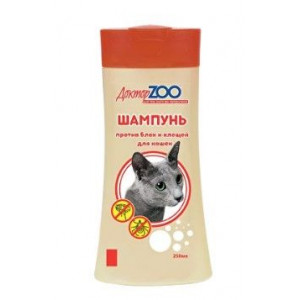 ДОКТОР ЗОО ШАМПУНЬ Д/КОШЕК П/БЛОХ И КЛЕЩЕЙ 250МЛ. (ВЕТ.)