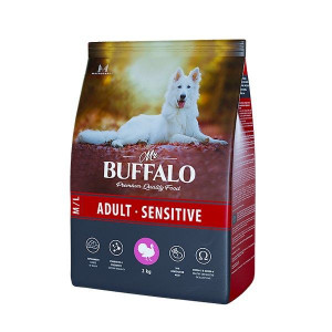 МР.БАФФАЛО ADULT M/L SENSITIVE КОРМ СУХ. Д/СОБАК СРЕДН. И КРУПНЫХ ПОРОД ИНДЕЙКА 2КГ. (ВЕТ.) [MR.BUFFALO]