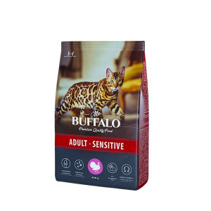 МР.БАФФАЛО ADULT SENSITIVE КОРМ СУХ. Д/КОШЕК ИНДЕЙКА 400Г. (ВЕТ.) [MR.BUFFALO]