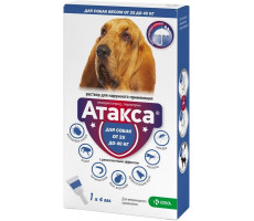 АТАКСА КАПЛИ НА ХОЛКУ Д/СОБАК 25-40КГ. 4МЛ. №1 ПИПЕТКА (ВЕТ.)