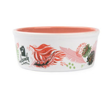 МР.КРАНЧ МИСКА Д/СОБАК И КОШЕК ИЗ ФАРФОРА ТРОПИКИ 450МЛ. РОЗ. (ВЕТ.) [MR.KRANCH]