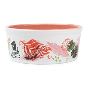 МР.КРАНЧ МИСКА Д/СОБАК И КОШЕК ИЗ ФАРФОРА ТРОПИКИ 450МЛ. РОЗ. (ВЕТ.) [MR.KRANCH]