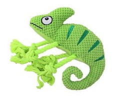 МР.КРАНЧ ИГРУШКА Д/СОБАК ХАМЕЛЕОН ПЛЮШЕВ. С КАНАТКАМИ И ПИЩАЛКОЙ 26СМ. ЗЕЛЕН. (ВЕТ.) [MR.KRANCH]