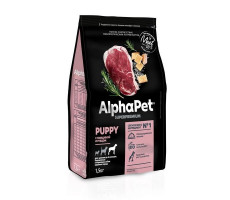 АЛЬФАПЕТ СУПЕРПРЕМИУМ КОРМ Д/ЩЕНКОВ ДО 6МЕС., БЕРЕМ. И КОРМ. СОБАК КРУП.ПОРОД ГОВЯДИНА+РУБЕЦ 1,5КГ. /АРТ.121310/ (ВЕТ.) [ALPHAPET]
