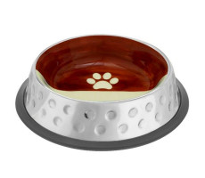 МР.КРАНЧ МИСКА НЕРЖАВ.СТАЛЬ КЕРАМИЧ.ПОКРЫТИЕ CANDY 450МЛ. НЕСКОЛЬЗ.ОСНОВ. КОРИЧН.+БЕЛ. (ВЕТ.) [MR.KRANCH]