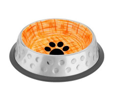 МР.КРАНЧ МИСКА НЕРЖАВ.СТАЛЬ КЕРАМИЧ.ПОКРЫТИЕ CANDY 450МЛ. НЕСКОЛЬЗ.ОСНОВ. ОРАНЖ. (ВЕТ.) [MR.KRANCH]