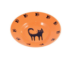 МР.КРАНЧ МИСКА КЕРАМИЧ. БЛЮДЦЕ Д/КОШЕК 140МЛ. ОРАНЖ. (ВЕТ.) [MR.KRANCH]