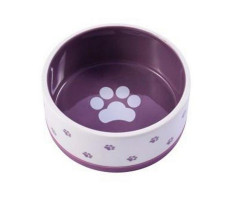 МР.КРАНЧ МИСКА КЕРАМИЧ. НЕСКОЛЬЗ. Д/СОБАК 360МЛ. БЕЛ.-ФИОЛ. (ВЕТ.) [MR.KRANCH]