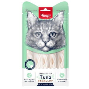 ВЕНПИ КЭТ ЛАКОМСТВО Д/КОШЕК НЕЖНОЕ ПЮРЕ ТУНЕЦ+ГРЕБЕШОК 70Г. (ВЕТ.) [WANPY CAT]