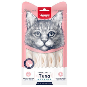 ВЕНПИ КЭТ ЛАКОМСТВО Д/КОШЕК НЕЖНОЕ ПЮРЕ ТУНЕЦ+КРЕВЕТКИ 70Г. (ВЕТ.) [WANPY CAT]