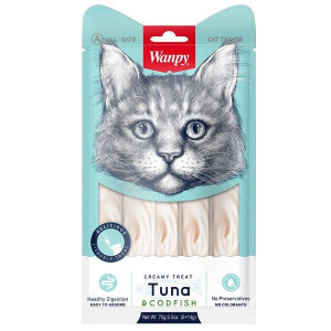 ВЕНПИ КЭТ ЛАКОМСТВО Д/КОШЕК НЕЖНОЕ ПЮРЕ ТУНЕЦ+ТРЕСКА 70Г. (ВЕТ.) [WANPY CAT]