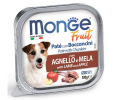 МОНЖЕ ДОГ FRUIT ВЛАЖН.КОРМ Д/СОБАК ЯГНЕНОК+ЯБЛОКО 100Г. (ВЕТ.) [MONGE DOG]