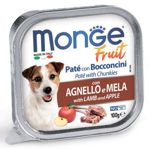 МОНЖЕ ДОГ FRUIT ВЛАЖН.КОРМ Д/СОБАК ЯГНЕНОК+ЯБЛОКО 100Г. (ВЕТ.) [MONGE DOG]
