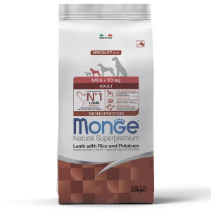 МОНЖЕ ДОГ SPECIALITY LINE MONOPROTEIN КОРМ СУХ. Д/ВЗР.СОБАК МЕЛК.ПОРОД MINI ЯГНЕНОК+РИС+КАРТОФЕЛЬ 2,5КГ. (ВЕТ.) [MONGE DOG]