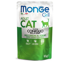 МОНЖЕ КЭТ GRILL ВЛАЖН.КОРМ Д/ВЗР.КОШЕК КРОЛИК 85Г. (ВЕТ.) [MONGE CAT]