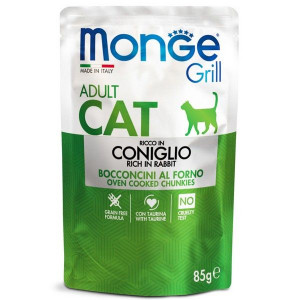 МОНЖЕ КЭТ GRILL ВЛАЖН.КОРМ Д/ВЗР.КОШЕК КРОЛИК 85Г. (ВЕТ.) [MONGE CAT]