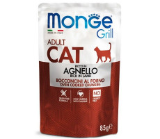 МОНЖЕ КЭТ GRILL ВЛАЖН.КОРМ Д/ВЗР.КОШЕК НОВОЗЕЛАНД.ЯГНЕНОК 85Г. (ВЕТ.) [MONGE CAT]