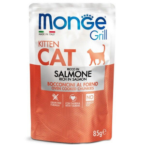 МОНЖЕ КЭТ GRILL ВЛАЖН.КОРМ Д/ВЗР.КОШЕК НОРВЕЖ.ЛОСОСЬ 85Г. (ВЕТ.) [MONGE CAT]