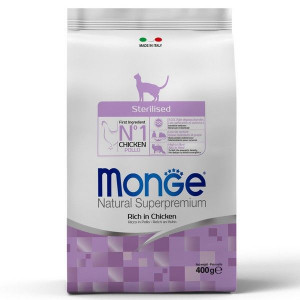 МОНЖЕ КЭТ DAILY LINE КОРМ СУХ. Д/СТЕРИЛ.КОШЕК STERILISED КУРИЦА 400Г. (ВЕТ.) [MONGE CAT]