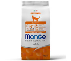 МОНЖЕ КЭТ SPECIALITY LINE MONOPROTEIN КОРМ СУХ. Д/СТЕРИЛ.КОШЕК STERILISED УТКА 1,5КГ. (ВЕТ.) [MONGE CAT]