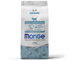 МОНЖЕ КЭТ SPECIALITY LINE MONOPROTEIN КОРМ СУХ. Д/КОТЯТ,БЕРЕМ.КОШЕК ФОРЕЛЬ 1,5КГ. (ВЕТ.) [MONGE CAT]