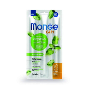 МОНЖЕ КЭТ GIFT МЯГКИЕ ПАЛОЧКИ Д/СТЕРИЛ.КОШЕК STERILISED УТКА+МЕЛИССА+КЛЮКВА 15Г. (ВЕТ.) [MONGE CAT]