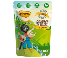 МНЯМС ВЛАЖН.КОРМ Д/КОШЕК СОЧНЫЕ КУСОЧКИ В ЖЕЛЕ ФЕРМЕРСКАЯ ЯРМАРКА УТКА 85Г. (ВЕТ.)