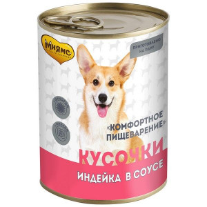 МНЯМС ВЛАЖН.КОРМ Д/СОБАК ВСЕХ ПОРОД КУСОЧКИ В СОУСЕ КОМФОРТН.ПИЩЕВАР. ИНДЕЙКА 400Г. (ВЕТ.)