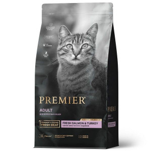 ПРЕМЬЕР CAT SALMON&TURKEY ADULT КОРМ Д/КОШЕК СВЕЖ.ФИЛЕ ЛОСОСЯ С ИНДЕЙКОЙ 2КГ. (ВЕТ) [PREMIER]