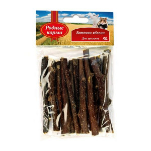 РОДНЫЕ КОРМА Д/ГРЫЗУНОВ ВЕТОЧКИ ЯБЛОНИ 10СМ. 50Г. (ВЕТ.) РОДНЫЕ КОРМА Д/ГРЫЗУНОВ ВЕТОЧКИ ЯБЛОНИ 10СМ. 50Г. (ВЕТ.)