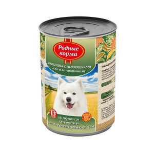 РОДНЫЕ КОРМА КОНСЕРВА Д/СОБАК ЕЛЕЦ БАРАНИНА+ПОТРОШКИ В ЖЕЛЕ ПО-ВОСТОЧНОМУ 970Г. (ВЕТ.)