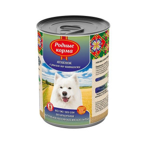 РОДНЫЕ КОРМА КОНСЕРВА Д/СОБАК ЕЛЕЦ ЯГНЕНОК+РИС ПО-КАВКАЗСКИ 970Г. (ВЕТ.)