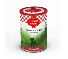 РОДНЫЕ КОРМА МЯСНОЕ УГОЩЕНИЕ Д/ЩЕНКОВ ГОВЯДИНА 340Г. (ВЕТ.)