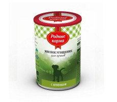 РОДНЫЕ КОРМА МЯСНОЕ УГОЩЕНИЕ Д/ЩЕНКОВ ЯГНЕНОК 340Г. (ВЕТ.)