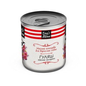 ДОГС МЕНЮ КОНСЕРВЫ Д/ВЗРОСЛ. СОБАК ГУЛЯШ МЯСНОЕ АССОРТИ 750Г. (ВЕТ.) [DOG'S MENU]