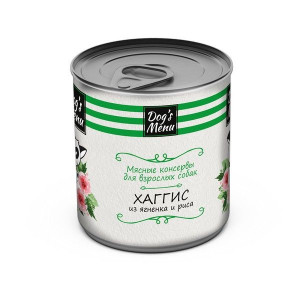 ДОГС МЕНЮ КОНСЕРВЫ Д/ВЗРОСЛ. СОБАК ХАГГИС ИЗ ЯГНЕНКА И РИСА 750Г. (ВЕТ.) [DOG'S MENU]