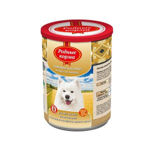 РОДНЫЕ КОРМА КОРМ ВЛАЖН. Д/СОБАК ГОВЯЖЬИ КУСОЧКИ В СОУСЕ ПО-ХАНСКИ 970Г. Б/КРЫШКИ (ВЕТ.)