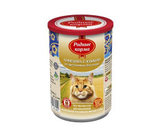 РОДНЫЕ КОРМА КОНСЕРВА Д/КОШЕК ГОВЯДИНА+ЯЗЫК ПО-КРЕСТЬЯНСКИ 410Г. КРЫШКА (ВЕТ.)