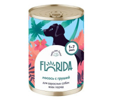 ФЛОРИДА КОНСЕРВЫ Д/СОБАК ЛОСОСЬ С ГРУШЕЙ 400Г. (ВЕТ.) [FLORIDA]