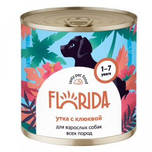 ФЛОРИДА КОНСЕРВЫ Д/СОБАК УТКА С КЛЮКВОЙ 240Г. (ВЕТ.) [FLORIDA]
