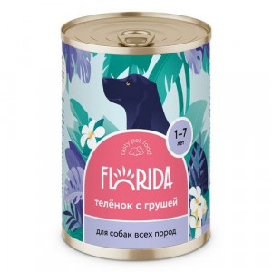 ФЛОРИДА КОНСЕРВЫ Д/СОБАК ТЕЛЕНОК С ГРУШЕЙ 400Г. (ВЕТ.) [FLORIDA]