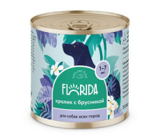 ФЛОРИДА КОНСЕРВЫ Д/СОБАК КРОЛИК С БРУСНИКОЙ 240Г. (ВЕТ.) [FLORIDA]